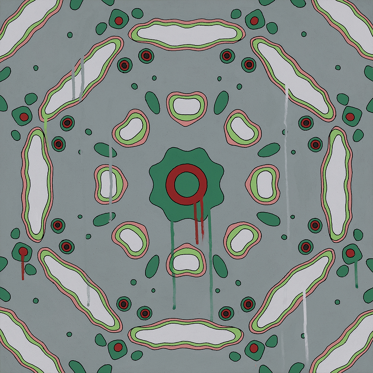 <br/>Silene Toggle, 10/5/2025<br/>20" x 20"<br/>acrylic and opaque marker on canvas